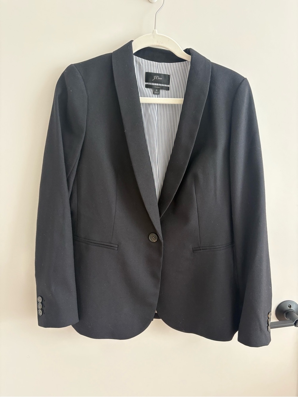 J. Crew Parke Black Single-Button Women's Wool Blazer Preppy Academia Classic 6